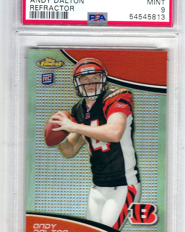 ANDY DALTON - 2011 FINEST #116 REFRACTOR ROOKIE CARD RC - PSA9