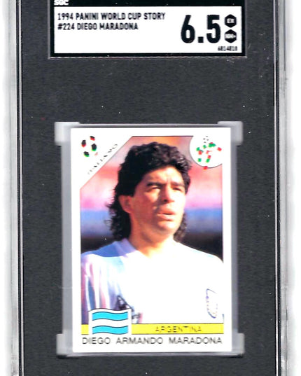 Diego Armando Maradona 1994 Panini World Cup Story #224 - SGC 6.5