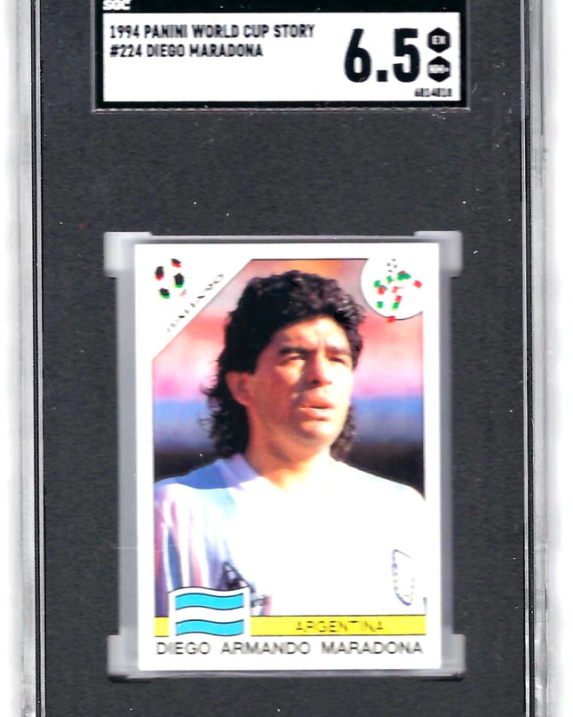 Diego Armando Maradona 1994 Panini World Cup Story #224 - SGC 6.5