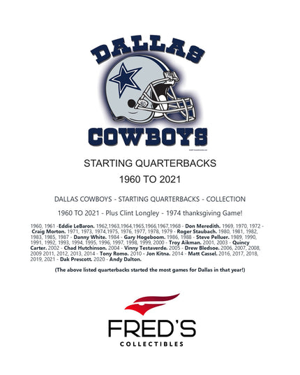 DALLAS COWBOY QUARTERBACKS - 1960 to 2021 - COLLECTION
