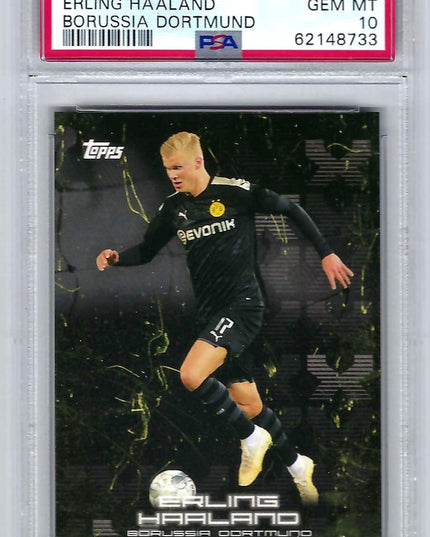 ERLING HAALAND 2020 Topps x BVB Borussia Dortmund 25 RC Rookie PSA 10