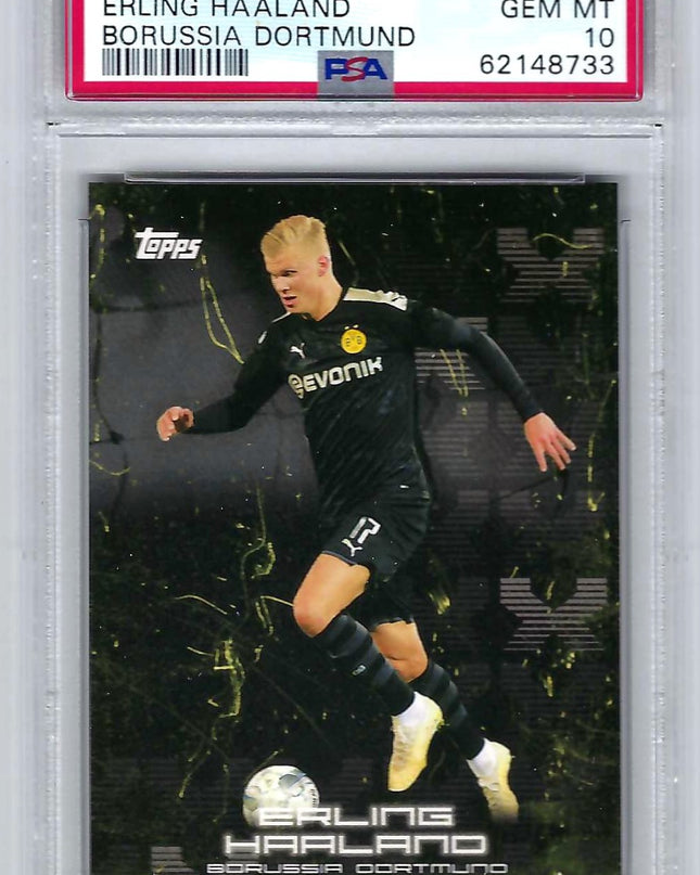 ERLING HAALAND 2020 Topps x BVB Borussia Dortmund 25 RC Rookie PSA 10