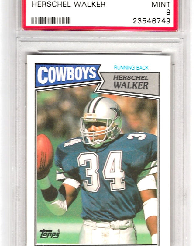 HERSCHEL WALKER ROOKIE CARD - #264 TOPS - DALLAS COWBOYS - PSA 9