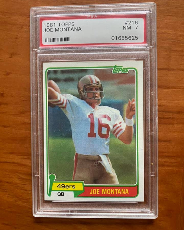 Joe Montana 1981 Topps #216 RC Rookie Card -  PSA 7
