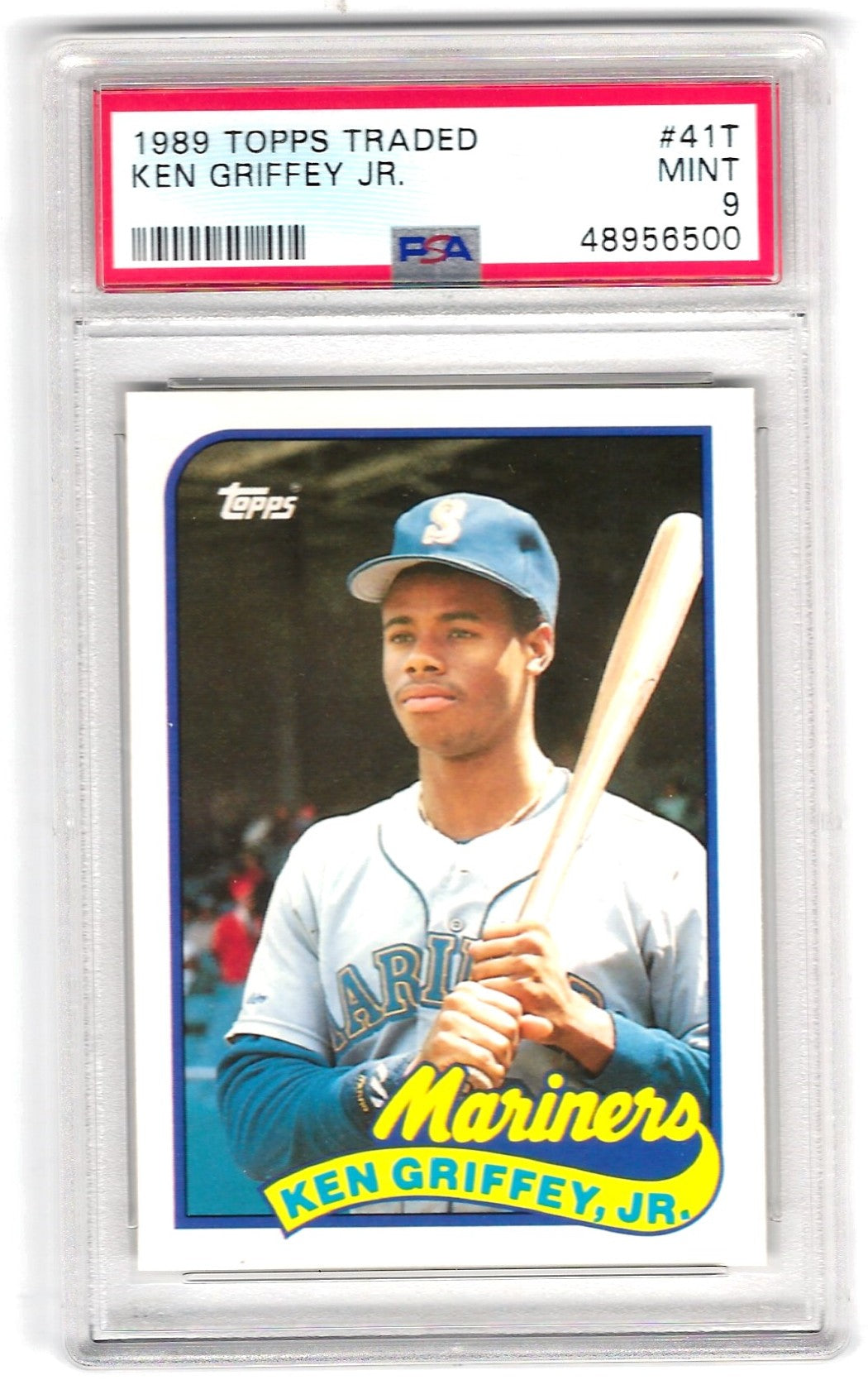 KEN GRIFFEY JR ROOKIE CARD - 1989 TOPPS TRADED #41T - PSA 9
