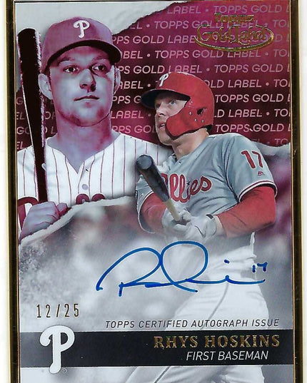 Rhys Hoskins - 2020 Topps Gold Label auto autograph metal framed card
