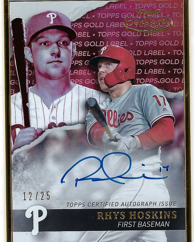 Rhys Hoskins - 2020 Topps Gold Label auto autograph metal framed card