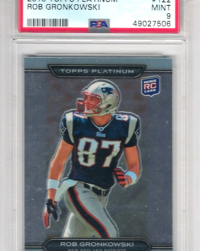 ROB GRONKOWSKI ROOKIE CARD - 2010 TOPPSPLATINUM #122 - PATRIOTS/BUCS - PSA 9