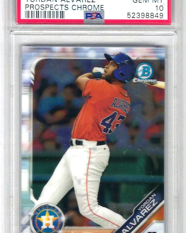 YORDAN ALVAREZ - ROOKIE - BOWMAN PROSPECTS CHROME #123 - PSA 10 GEM