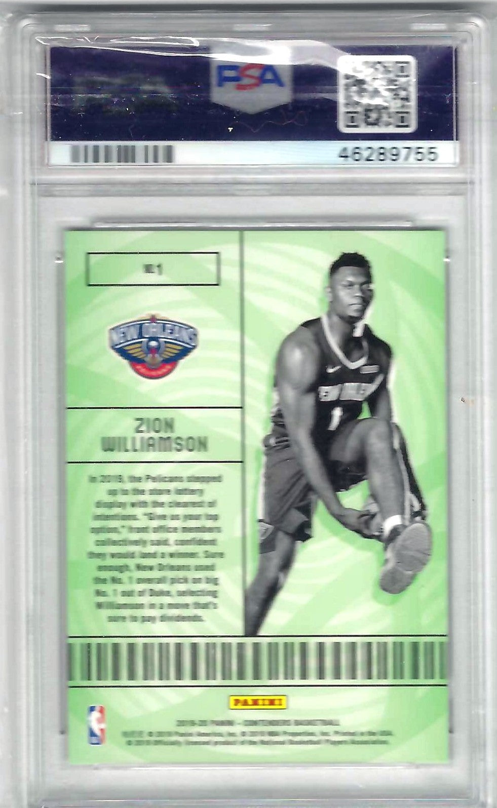 ZION WILLIAMSON - CONTENDERS #1 - LOTTERY TICKET - PSA 10