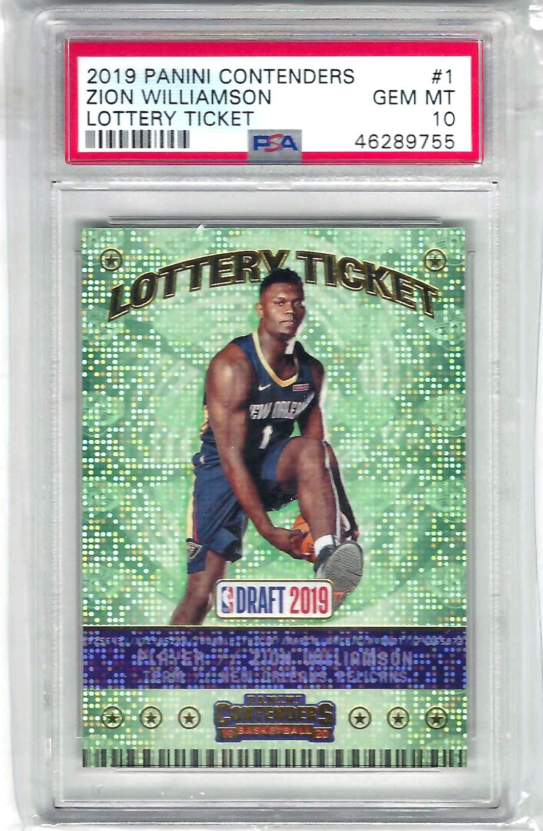 ZION WILLIAMSON - CONTENDERS #1 - LOTTERY TICKET - PSA 10