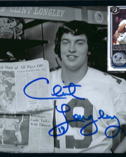CLINT LONGLEY - 8X10 AUTOGRAPHED PHOTO & ACEO DALLAS COWBOY CUSTOM ART CARD